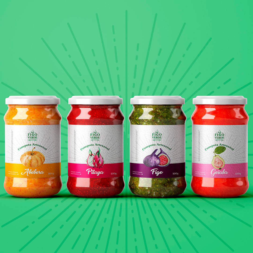 Potes de doces figo verde